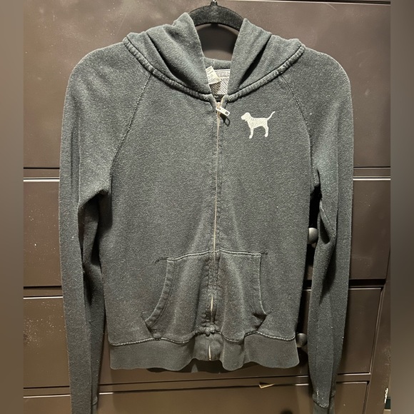 PINK Victoria's Secret Tops - Victoria’s Secret love pink zip up hoodie size small